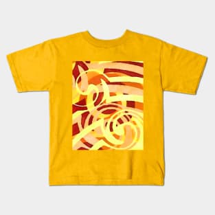 Abstract Swirls in yellow and beige Kids T-Shirt